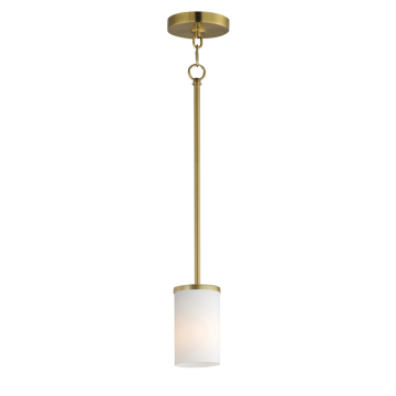 Maxim Lighting Lateral Mini Pendant - 120V - Satin Brass - Satin White Glass
