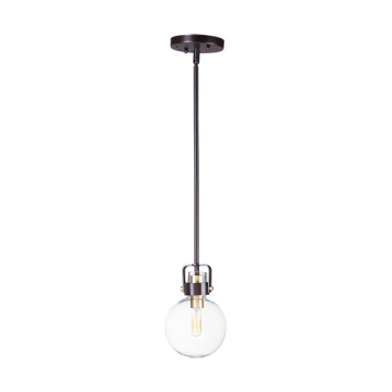 Maxim Lighting Bauhaus 1-Light Mini Pendant - 120V - Bronze / Satin Brass