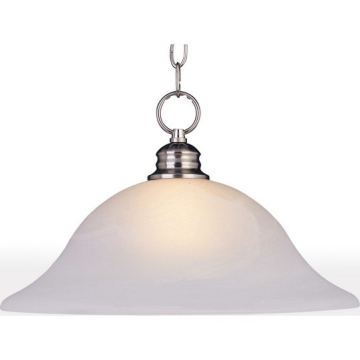 Maxim Lighting Essentials 16" 1-Light Pendant - Frosted Glass Shade - 120V - Satin Nickel