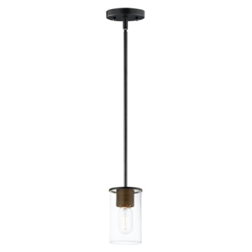 Maxim Lighting Sleek 1-Light Mini Pendant - 120V - Antique Brass / Black