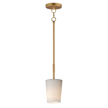 Maxim Lighting Durham 1-Light Pendant - 120V - Natural Aged Brass - White Glass