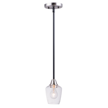 Maxim Lighting Goblet 1-Light Mini Pendant - 120V - Black / Satin Nickel