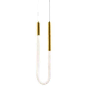AFX Adel Single LED Pendant - 920 Lumens - 13W - CCT Selectable - 120-277V - Light Antique Brass