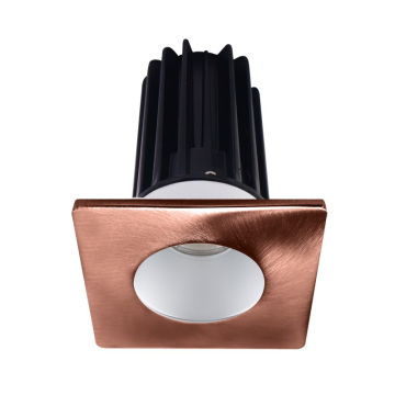 Lotus 2" LED Recessed Downlight - 8W - 2700K - 580 Lumens - Silver Reflector - Square Copper Trim - 120V