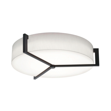 AFX Apex 27" LED Flush Mount - Battery Backup - 42W - CCT Selectable - 120-277V - Espresso / Linen White