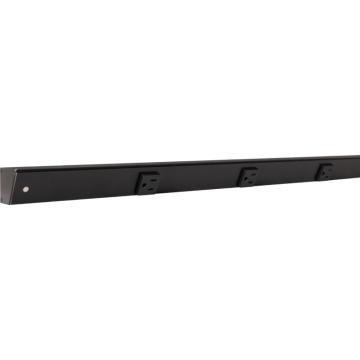 Task Lighting 60" Slim Profile Angled Power Strip - 7 Single Black Receptacles - Black