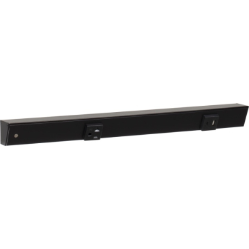 Task Lighting 18" Slim Angled Power Strip - Left Wire Entry - 1 Black Receptacle - Right Side USB-A/C - 120V - Black