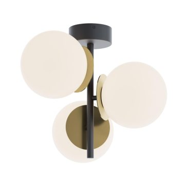 AFX Arren 17" LED Semi-Flush Mount - 2,600 Lumens - 27W - CCT Selectable - 120-277V - Black / Light Antique Brass