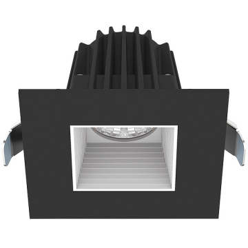 Lotus 8W 2" Square Regressed LED Downlight - Black Trim / White Baffle Reflector - CCT Selectable - 670 Lumens - 120V