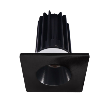 Lotus 2" LED Recessed Downlight - 8W - 2700K - 580 Lumens - Black Reflector - Square Black Trim - 120V