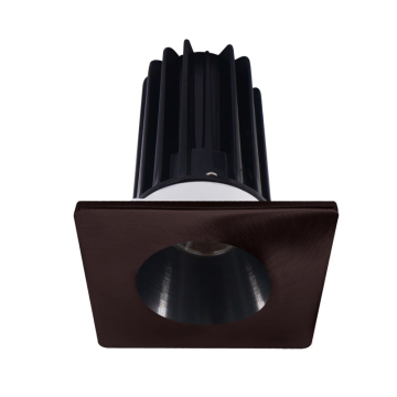 Lotus 2" LED Recessed Downlight - 8W - 2700K - 580 Lumens - Black Reflector - Square Bronze Trim - 120V