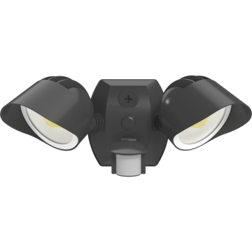 RAB BULLET Dual Head LED Flood Light - 2,645 Max Lumens - 12 | 18 | 24W - Motion Sensor - 120V - Bronze