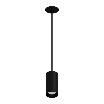 DMF Lighting C-Series 8" LED Round Pendant Mount Cylinder - 1,000 Lumens - 3000K - 24" Stem - 120-277V - Black
