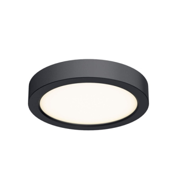 DALS Delta Round LED Flush Mount - 6" - 11W - CCT Selectable - 120V - Black