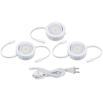 American Lighting 4W 3" MVP LED Puck Light Kit - 3 PACK - 2700K - 230 Lumens - 120V - White