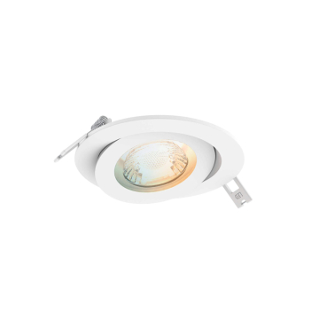 DALS Connect PRO Pivot Smart Flat LED Gimbal Downlight - 4" - 9W - RGBW Tunable - White - 120V