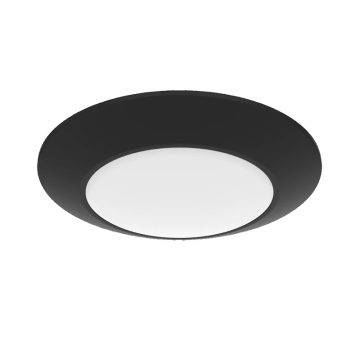 RAB 16W 6" Round Economy LED Surface Mount - Black - 3000K - 1,000 Lumens - 120V