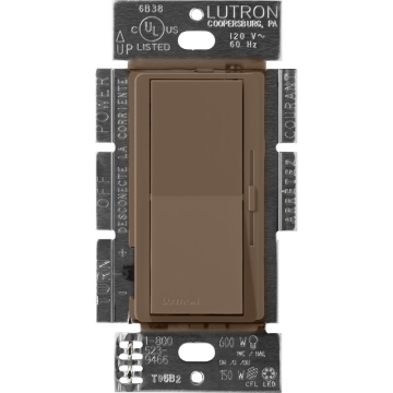 Lutron Diva LED+ Dimmer - Single Pole / 3-Way - 150W Max - Espresso