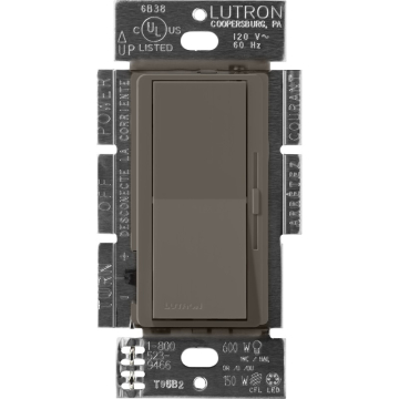 Lutron Diva Magnetic Low-Voltage Dimmer - Single-Pole - 450W Max - Truffle