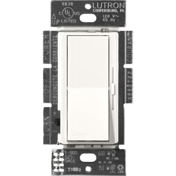 Lutron Diva Magnetic Low-Voltage Dimmer - 3-Way - 450W Max - Brilliant White