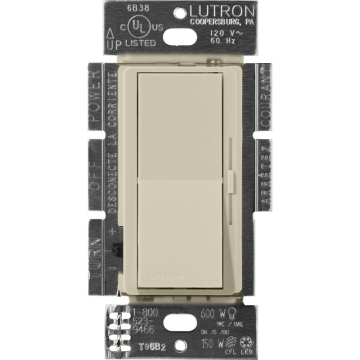 Lutron Diva Magnetic Low-Voltage Dimmer - 3-Way - 450W Max - Clay