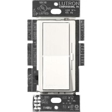 Lutron Diva Reverse-Phase ELV Dimmer - Single-Pole / 3-Way - Brilliant White