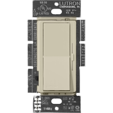 Lutron Diva Reverse-Phase ELV Dimmer - Single-Pole / 3-Way - Clay