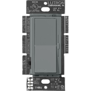 Lutron Diva Reverse-Phase ELV Dimmer - Single-Pole / 3-Way - Slate