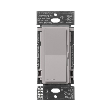 Lutron Diva LED+ Pro Max Dimmer Switch - Single Pole/Multi-Location - 250W LED/500W ELV/400VA MLV - Gray