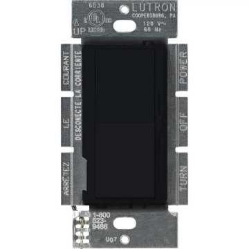 Lutron Diva Quiet Fan-Speed Control - Single-Pole / 3-Way - Black