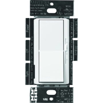 Lutron Diva Quiet Fan-Speed Control and Light Switch - Single Pole - White
