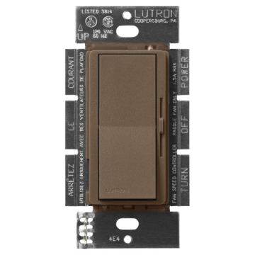 Lutron Diva Quiet Fan-Speed Control - Single-Pole / 3-Way - Espresso