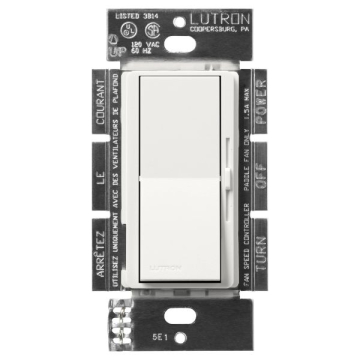Lutron Diva Quiet Fan-Speed Control - Single-Pole / 3-Way - Architectural White