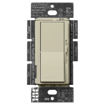 Lutron Diva Quiet Fan-Speed Control and Light Switch - Single Pole - Clay