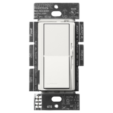 Lutron Diva Quiet Fan-Speed Control and Light Switch - Single Pole - Architectural White