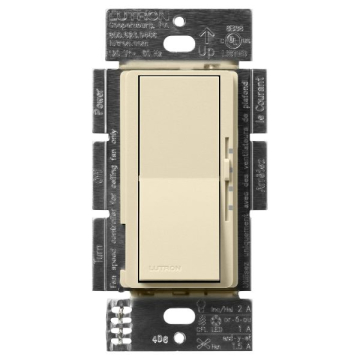 Lutron Diva Quiet Fan-Speed Control and Light Switch - Single Pole - Sand