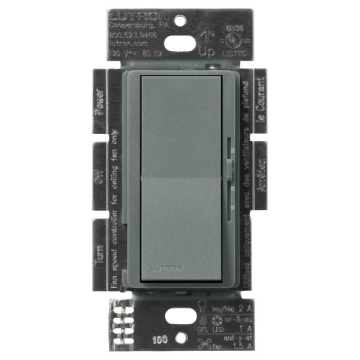 Lutron Diva Quiet Fan-Speed Control and Light Switch - Single Pole - Slate