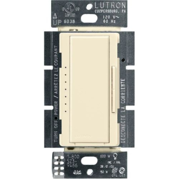 Lutron Maestro LED+ Dimmer - Single Pole / 3-Way / Multi-Location - Almond