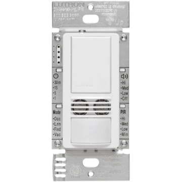 Lutron Maestro Dual Technology Sensor Switch - 3-Way - Vacancy Only - White