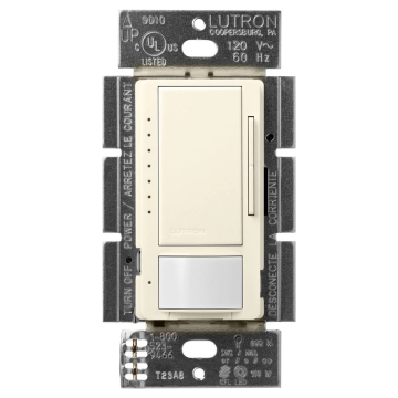 Lutron Maestro Vacancy Sensor LED+ Dimmer - Single Pole / Multi-Location - Biscuit