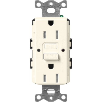 Lutron Claro 15A GFCI Receptacle - Tamper Resistant - Biscuit