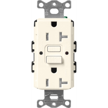 Lutron Claro 20A GFCI Receptacle - Tamper Resistant - Biscuit