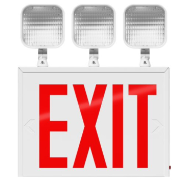 RAB NYC Approved LED Exit Emergency Combo - Remote Capable - Red Letters - 120/277V
