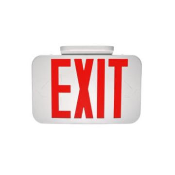 MaxLite LED Exit Sign - Red Letters - Battery Backup - Remote Capable - White