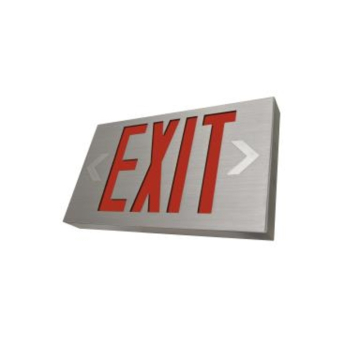 MaxLite LED Thin Exit Sign - Red Letters - Battery Backup - Aluminum