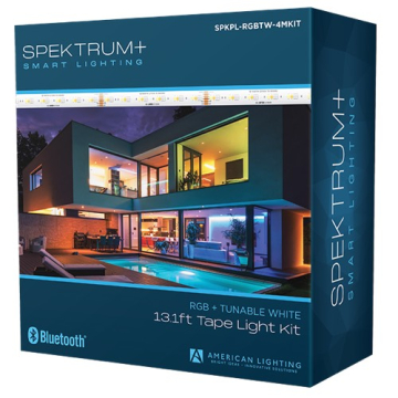 Trulux Spektrum+ RGB + CCT Tunable LED Tape Light Kit - Damp Location - 13.1' Reel - 27K-6K - 7W / Ft - 360 Lumens / Ft - 24V