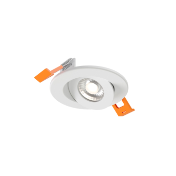 DALS Pivot 2" LED Flat Gimbal Downlight - 575 Lumens - 7W - CCT Selectable + Dim to Warm - 120V - White