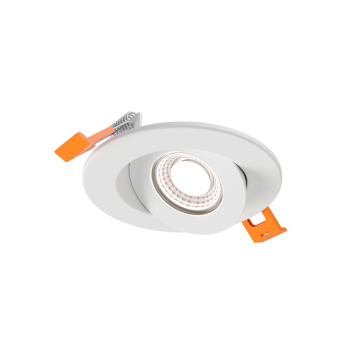 DALS Pivot 3" LED Flat Gimbal Downlight - 690 Lumens - 6W - CCT Selectable + Dim to Warm - 120V - White