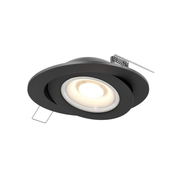 DALS Pivot Flat LED Gimbal Downlight - 4" - 9W - 3000K - Black - 120V