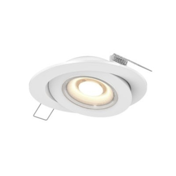 DALS Pivot Flat LED Gimbal Downlight - 4" - 9W - 3000K - White - 120V